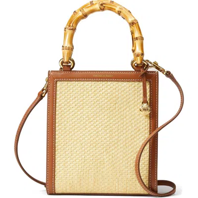 Veronica Beard Small Bamboo Raffia Shopper In Beige Hazelwood