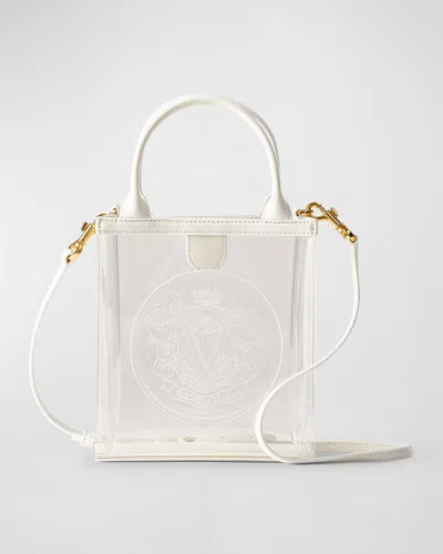 Veronica Beard Small Crest Clear Tote Bag In Transparentoff White