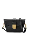 Veronica Beard Small Crest Lock Trap Bag In Black
