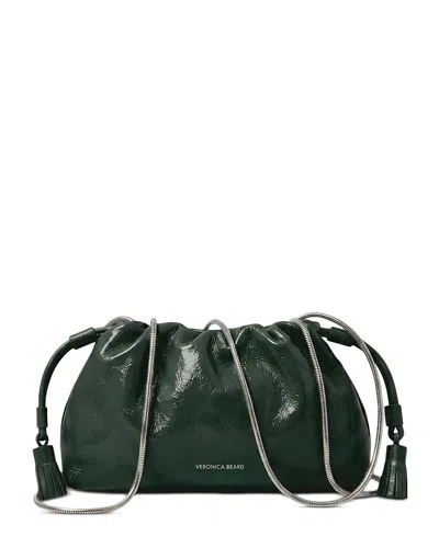 Veronica Beard Small Crinkle Leather Crossbody In Blue