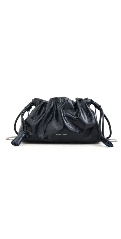 Veronica Beard Small Crinkle Stash Bag Navy In Blue