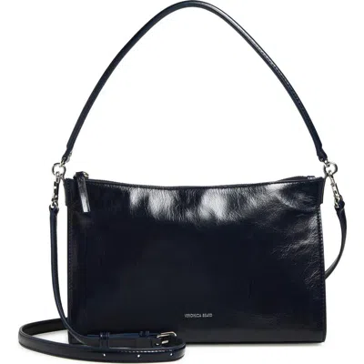 Veronica Beard Small Crinkled Leather Shoulder Bag In Blue