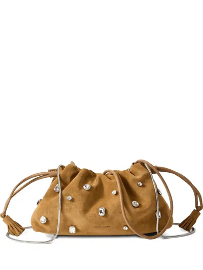 Veronica Beard Small Crystal Embellished Stash Bag In Brown