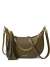 Veronica Beard Small Fortune Leather Shoulder Bag In Green