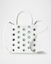 Veronica Beard Small Grommet Leather Shopper Crossbody Bag In Off Whitesilver