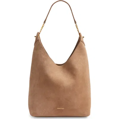 Veronica Beard Small Jour Suede Shoulder Bag In Bark