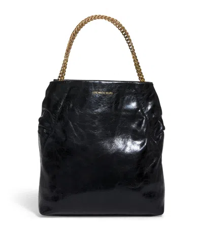 Veronica Beard Small Leather Slouch Shoulder Bag In Black