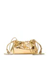 Veronica Beard Small Ruched Metallic Leather Clutch Bag In Gold
