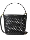 Veronica Beard Small Perforated Bucket Bag In Black