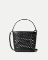 Veronica Beard Small Perforated Feedbag In Black