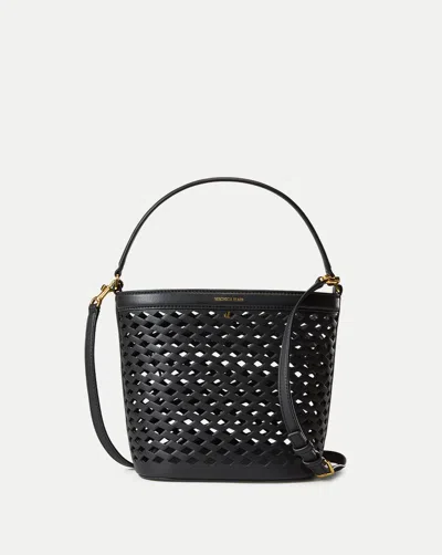 Veronica Beard Small Perforated Feedbag In Black