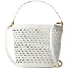 Veronica Beard Small Perforated Leather Bucket Bag
