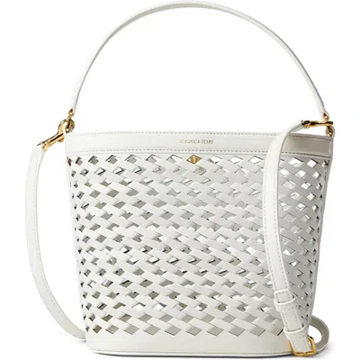 Veronica Beard Small Perforated Leather Bucket Bag