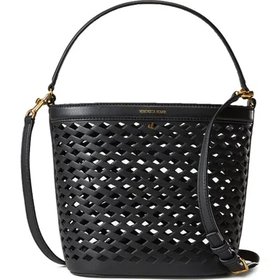 Veronica Beard Small Perforated Leather Bucket Bag