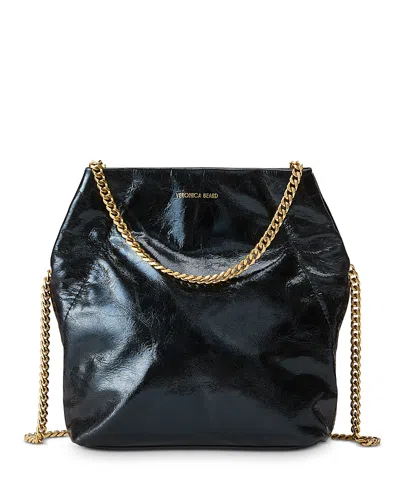 Veronica Beard Small Slouch Leather Shoulder Bag In Black