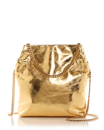 Veronica Beard Small Slouch Leather Shoulder Bag In Gold