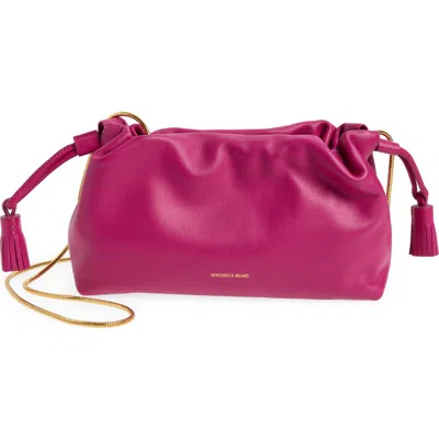 Veronica Beard Small Stash Leather Bag In Purple
