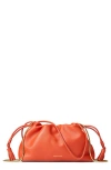 Veronica Beard Small Stash Leather Drawstring Clutch In Persimmon