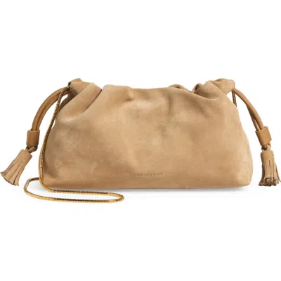 Veronica Beard Small Stash Suede Drawstring Clutch