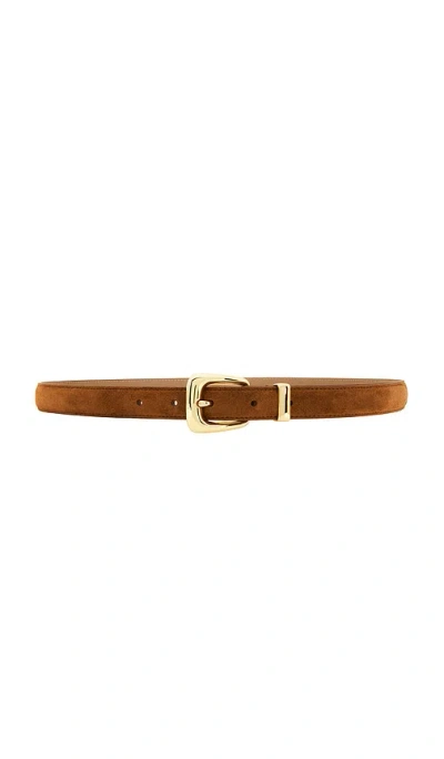 Veronica Beard Small Suede Arch Belt In 烟草色