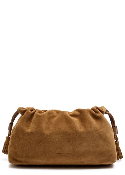 Veronica Beard Small Suede Shoulder Bag In Brown