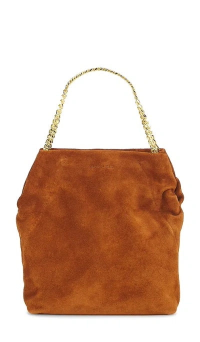 Veronica Beard Small Suede Slouch Shoulder Bag In Tobacco