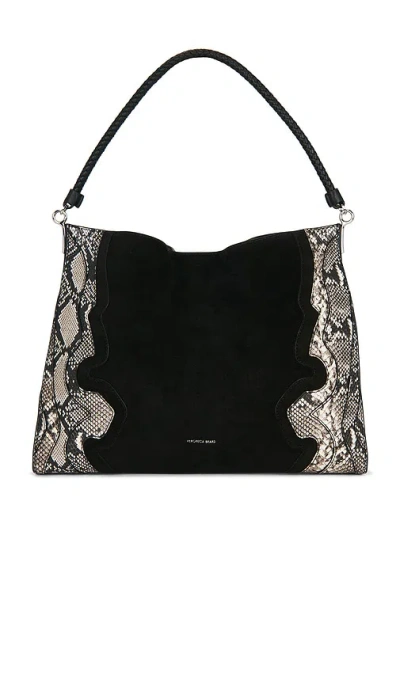 Veronica Beard Snake Embossed Vida Hobo Bag In Black Multi