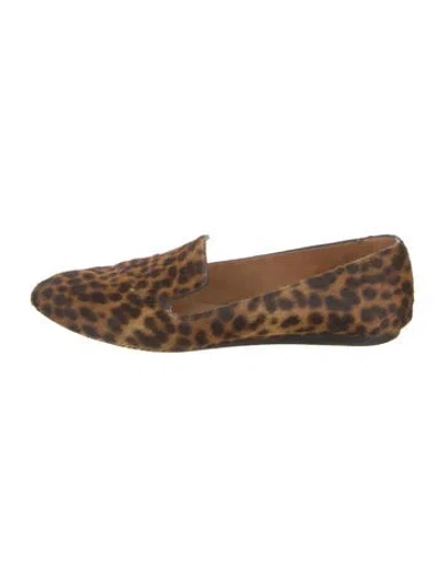 Pre-owned Veronica Beard Snakeskin Animal Print Loafers In Brown