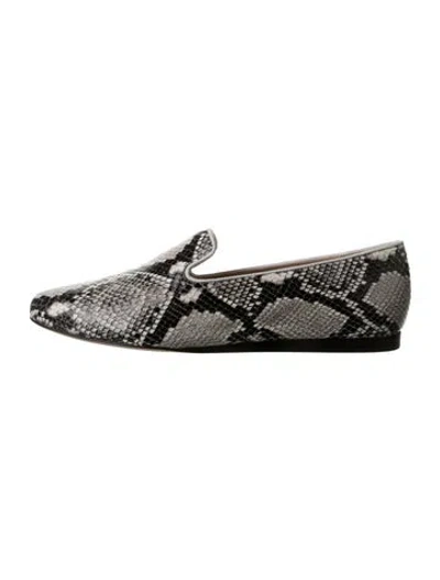 Pre-owned Veronica Beard Snakeskin Animal Print Loafers In Neutrals