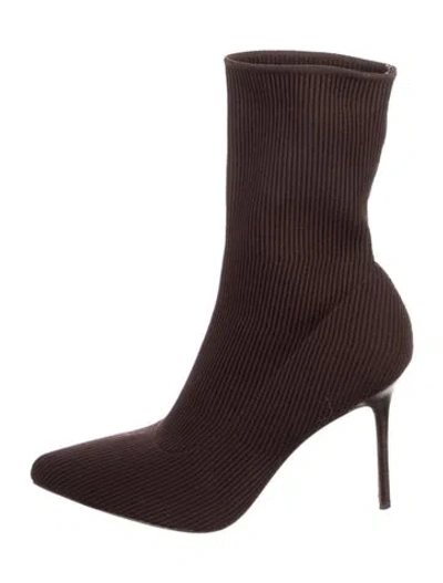 Pre-owned Veronica Beard Sock Boots In Brown