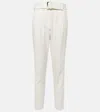Veronica Beard Sofia High-rise Linen-blend Tapered Pants In Neutrals