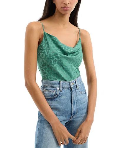 Veronica Beard Sola Cowl Neck Sleeveless Top In Green