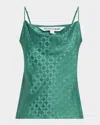 Veronica Beard Sola Cowl Neck Sleeveless Top In Green