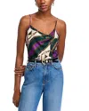 Veronica Beard Sola Stretch-silk Top In Pine Multi