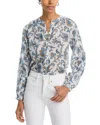 Veronica Beard Soleil Paisley Print Button-up Top In Multi