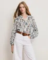 Veronica Beard Soleil Paisley Print Button-up Top In Multi