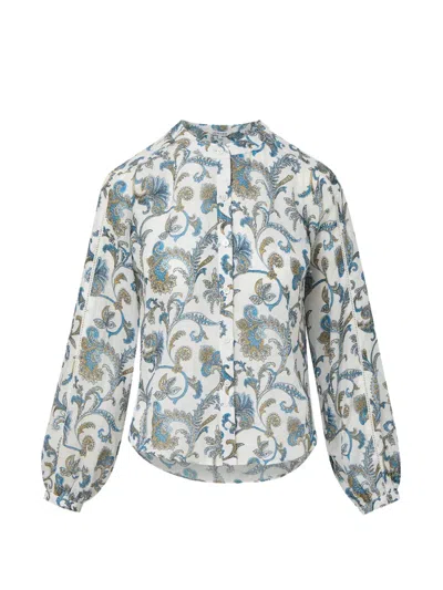 Veronica Beard Soleil Paisley Print Button-up Top In Multi