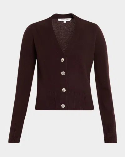 Veronica Beard Solene Cashmere Cardigan In Burgundy