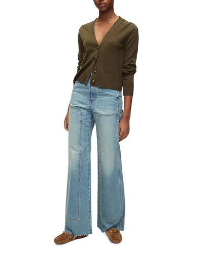 Veronica Beard Solene Cashmere Cardigan In Green