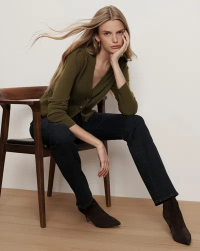 Veronica Beard Solene Cashmere Cardigan In Green