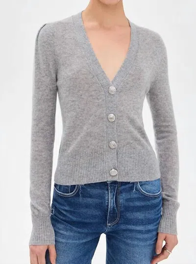 Veronica Beard Solene Cashmere Cardigan In Heather Grey