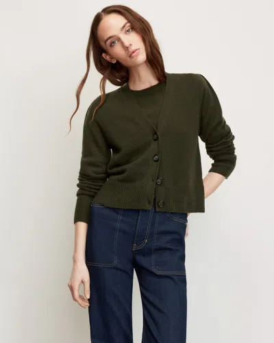 Veronica Beard Solene Cashmere Cardigan In Loden