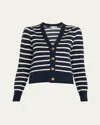 Veronica Beard Solene Cashmere Cardigan In Navyivory
