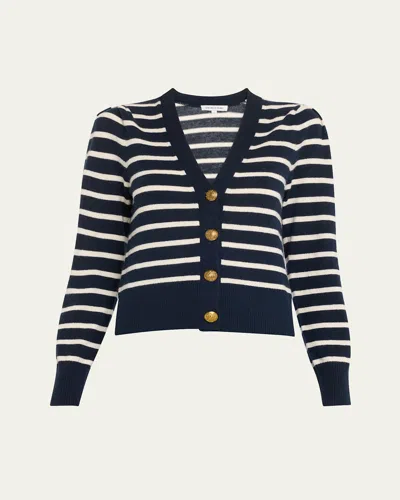 Veronica Beard Solene Cashmere Cardigan In Navyivory