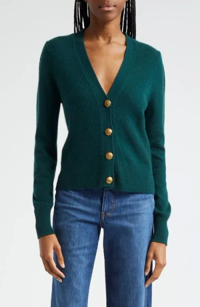 Veronica Beard Solene Cashmere Cardigan In Green