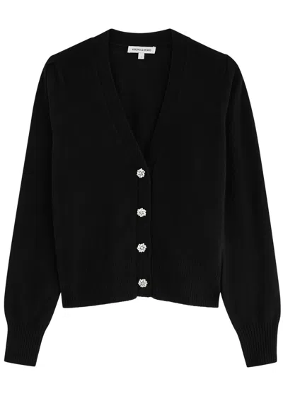 Veronica Beard Solene Crystal-embellished Cashmere Cardigan In Black