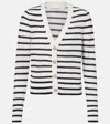 Veronica Beard Solene Gestreifter Cardigan Aus Kaschmir In White