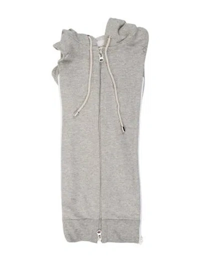 Pre-owned Veronica Beard Solid Hooded Dickey In Gray