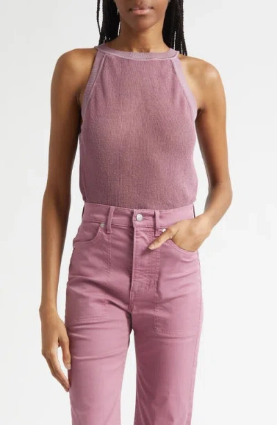 Veronica Beard Solomon Knit Linen Blend Tank In Pink