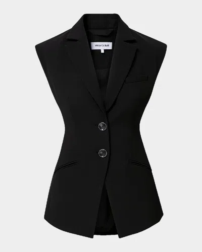 Veronica Beard Sorenne Single-breasted Vest In Black